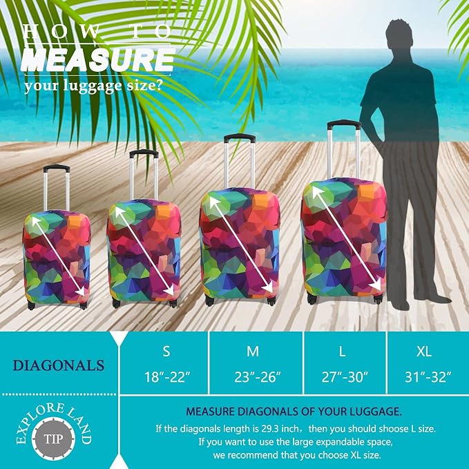 Explore Land Travel Luggage Cover Suitcase Protector Fits 31-32 Inch Case - Image 5