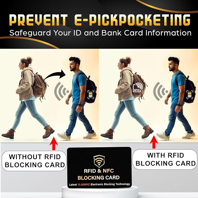 SaiTech IT 5 Pack RFID Blocking Card, One Card Protects Entire Wallet Purse - Image 3