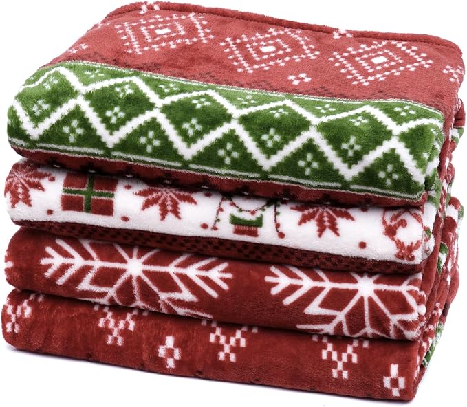 PHF Printed Fleece Blanket Queen Size, No Shed No Pilling Ultra Soft Plush Cozy by PHF