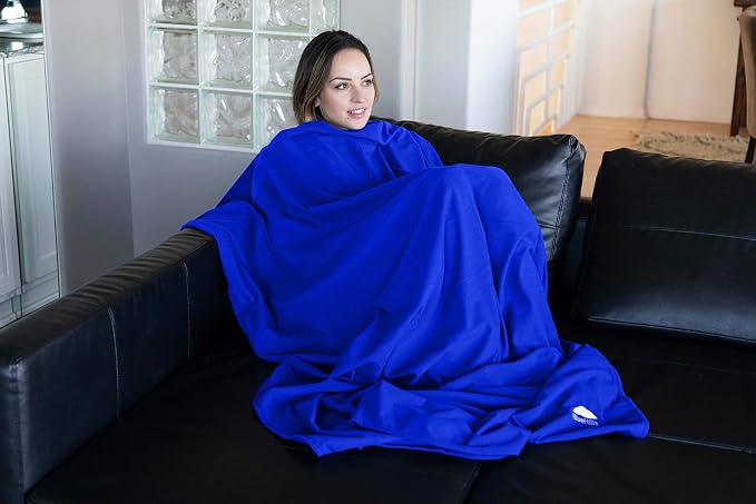 BlueHills Ultra Compact Travel Blanket Pillow in Portable Bag Case Premium Cozy - Image 4