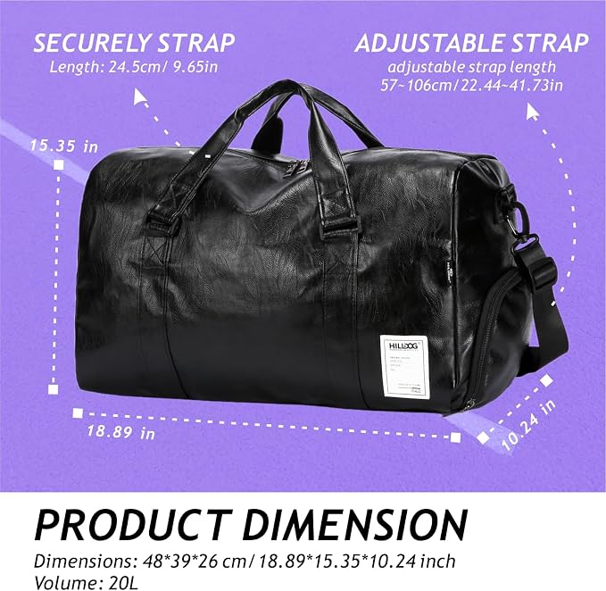 Leather Sports Gym Tote Bag - Image 5