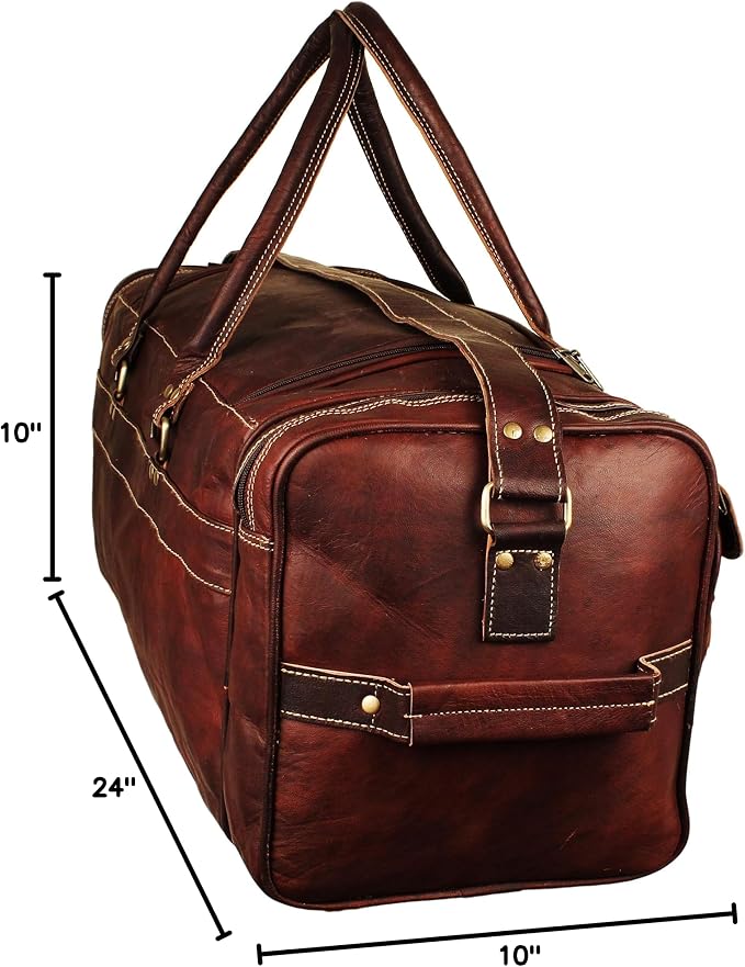 Men’s Gym Sports Overnight Weekender Bag Leather Travel Bags - Image 9