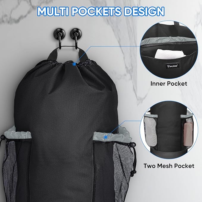 BALEINE 120L Laundry Bag Backpack, 900D Oxford Fabric Large Travel Laundry Bags - Image 3