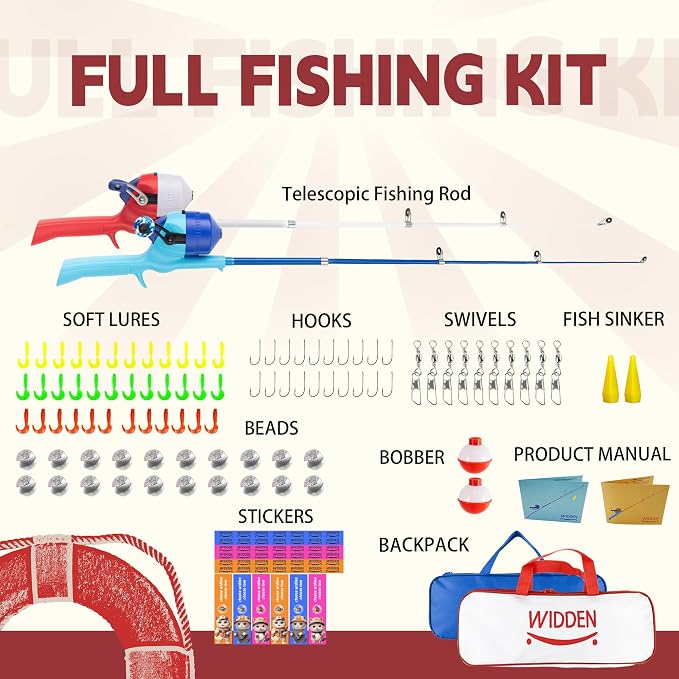 Kids Fishing Pole, Telescopic Fishing Rod, Toddler Collapsible Fishing Rod and - Image 8