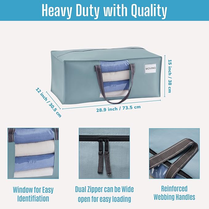 VENO 4 Pack Moving Bags for College, Heavy-Duty Storage Totes, Moving Boxes and - Image 3