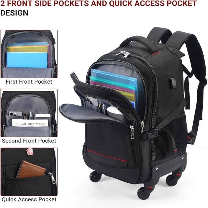 StarCloud 18-inch + 24-inch Checked Backpack Combo Set Large Rolling Backpack - Image 4
