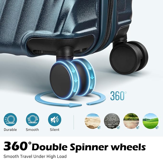 Luggage sets 3 piece with Spinner Wheels, PC Hard Shell Travel Luggage - Image 3