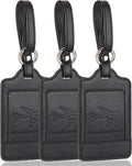 Teskyer Luggage Tags, 3 Pack Premium PU Leather Luggage Tags by TESKYER