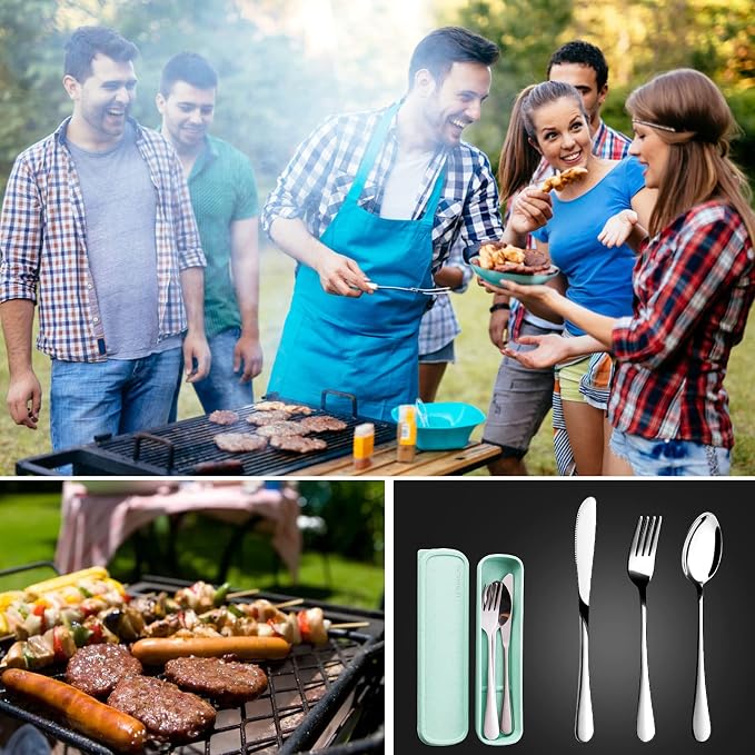 Portable Utensils Set with Case, Lunch Box Includ Fork Spoon Knife, Dishwasher - Image 5