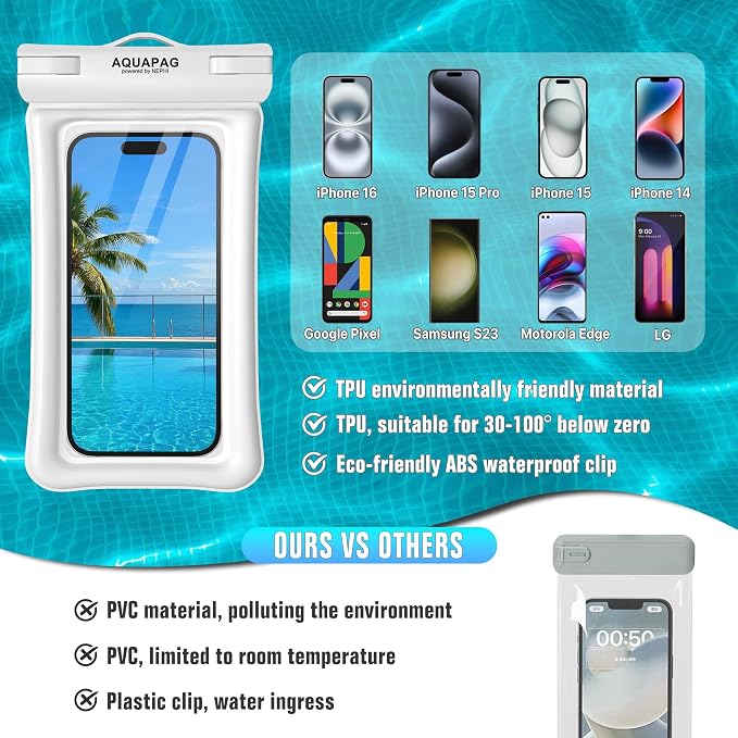 NEPHI IP68 Waterproof Phone Pouch -Up to 8.0"，Adjustable Neck Lanyard Floating - Image 4