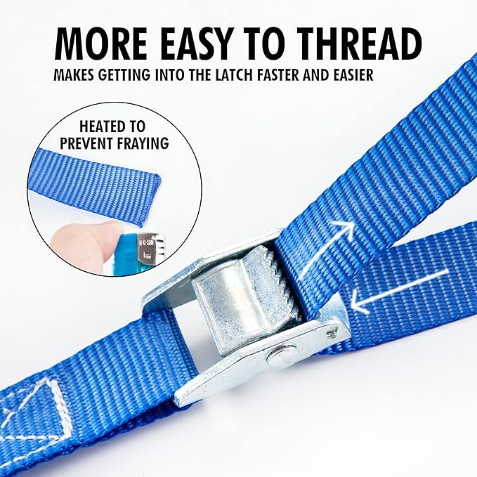 Cartman 1" x 12' Lashing Straps Cargo Tie-Down Strap Up to 600lbs, 8pk in Carry - Image 3