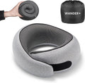 WANDER PLUS® Travel Pillow, 100% Pure Memory Foam Travel Neck Pillow Airplane by WANDERPLUS