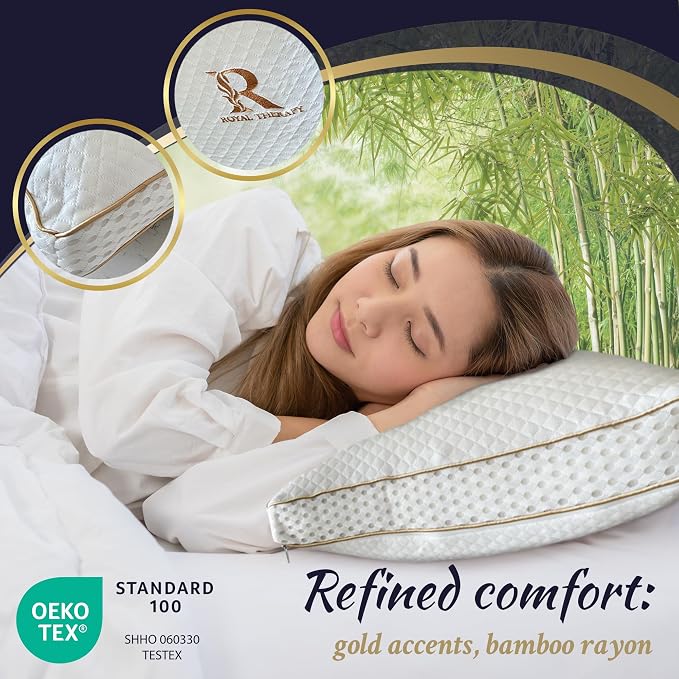 Royal Therapy 2-Pack Queen Memory Foam Pillow, Adjustable Shredded Odor-Free - Image 5