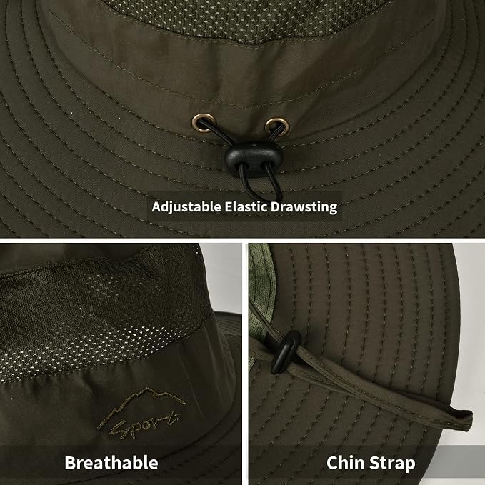 Sun Hats for Men Women Fishing Hat UPF 50+ Breathable Wide Brim Summer UV - Image 7