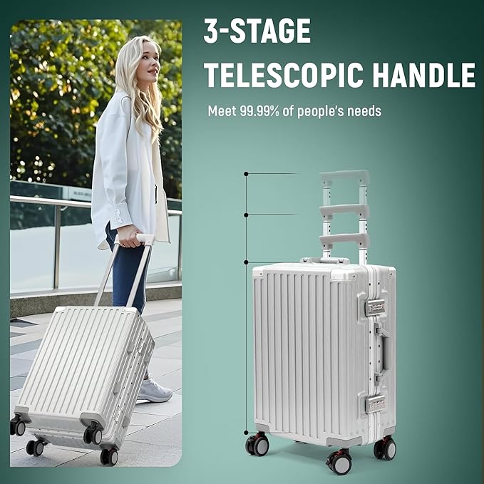 UrbanExplorer 20 Inch Carry On Luggage Aluminum Frame Airline Approved - Image 4