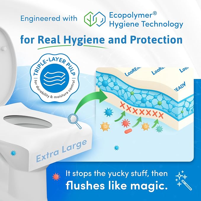 Individually Wrapped Toilet Seat Covers Disposable Flushable - Image 2