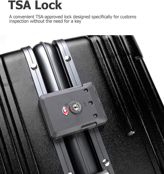 feilario 24in Aluminium Frame PC Hard Shell Spinner Wheels Luggage, Built-In - Image 7