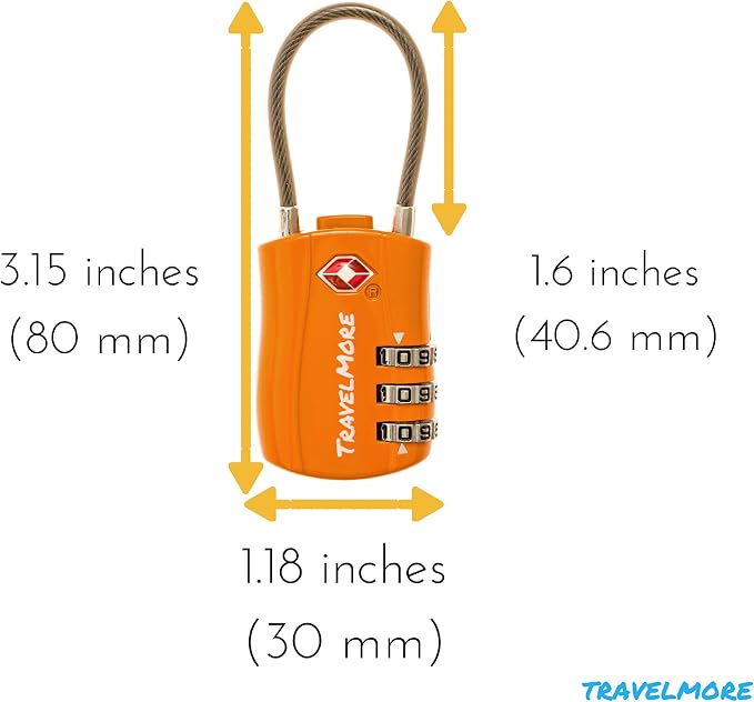 TravelMore 10 Pack TSA Approved Travel Combination Cable Luggage Locks - Image 2