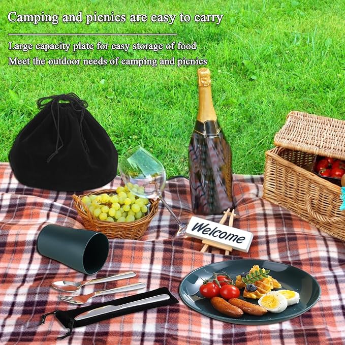 Evanda Camping Cutlery Set, Reusable Light Weight Mug, Plate and Stainless - Image 3