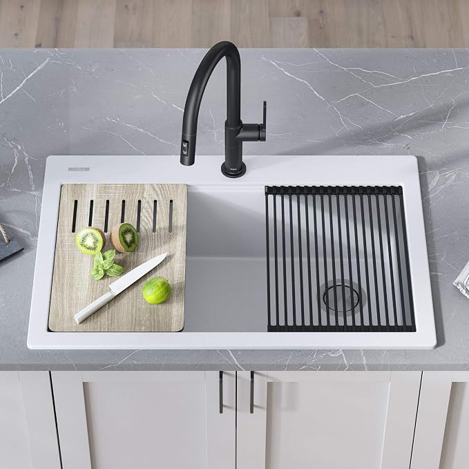 KRAUS Bellucci Workstation 33 in. Drop In Single Bowl Granite Kitchen Sink in - Image 2