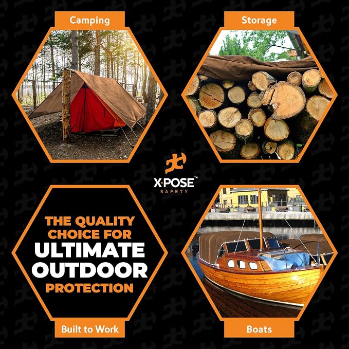 Multipurpose Protective Cover Brown Poly Tarp 6' x 8' - Image 7