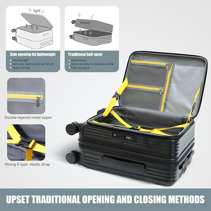 buy 0ne get 0ne free! 20 Inch Expandable Carry on Luggage PC Hard Shell TSA - Image 2