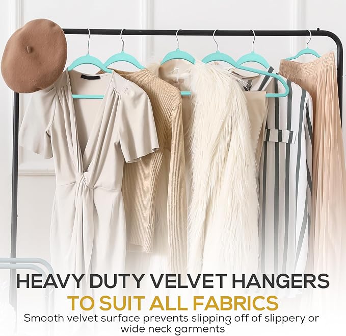 50 Pack New Premium Quality Velvet Hangers Ultra Thin Non Slip Adult Felt Space - Image 7