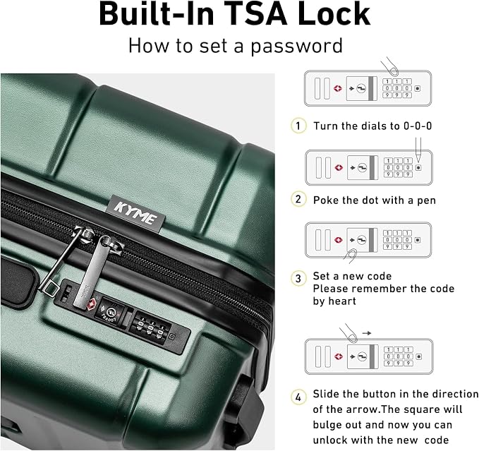 KYME 30 Inch Luggage TSA Approved Hardside Suitcases - Image 6