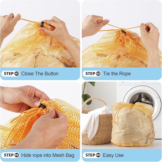 3Pcs Mesh Laundry Bags Washing Machine Mesh Wash Bags Jumbo - Image 6