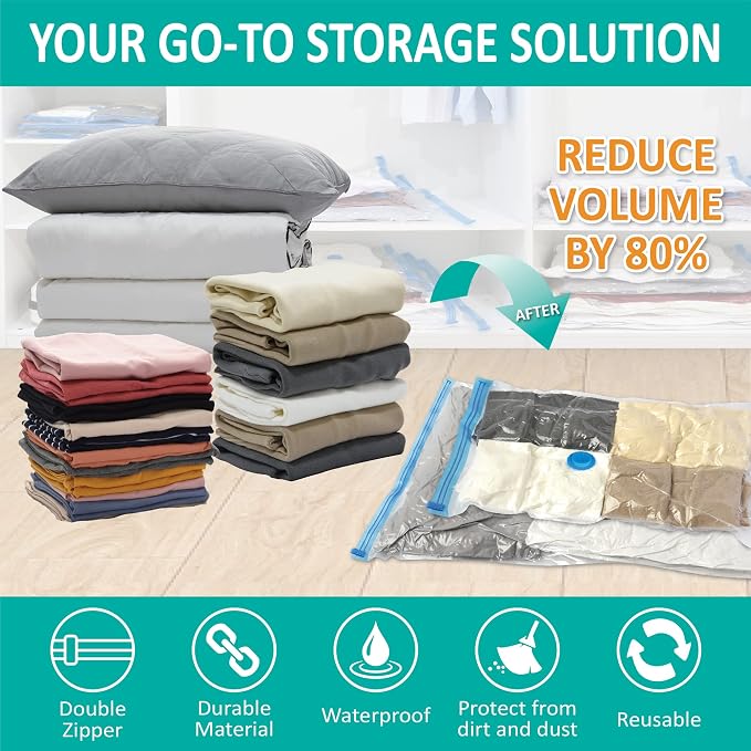 16 Pack Vacuum Storage Bags, Space Saver Bags Compression Storage Bags - Image 2
