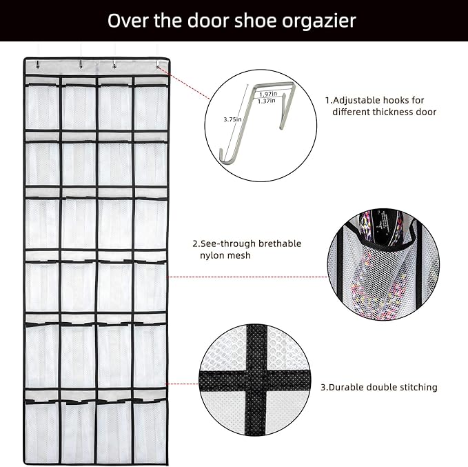 Over The Door Shoe Organizer, Hanging Shoe Organizer - Image 3