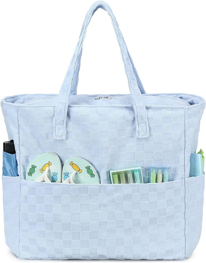 LEDAOU Large Beach Tote Bag Women Waterproof Sandproof Zipper Beach Tote Bag - Image 9