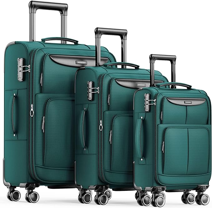 SHOWKOO Luggage Sets 3 Piece Softside Expandable Lightweight Durable Suitcase by SHOWKOO