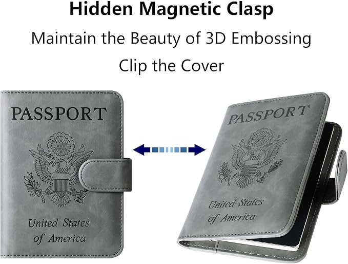 Airtag Passport Holder Cover Wallet Travel Essentials Leather Rfid Blocking - Image 6