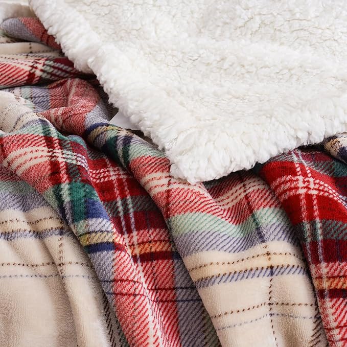 PU MEI Sherpa Fleece Throw Blanket 80" x 90" Reversible Plush Fluffy Large Big - Image 6