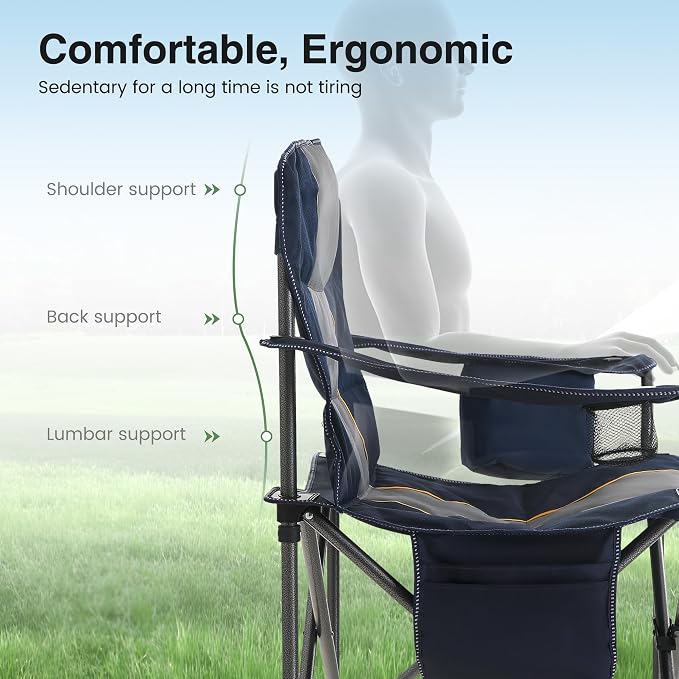 HIGH POINT SPORTS Oversized Portable Folding Camping Chair, 450 LBS Support - Image 5