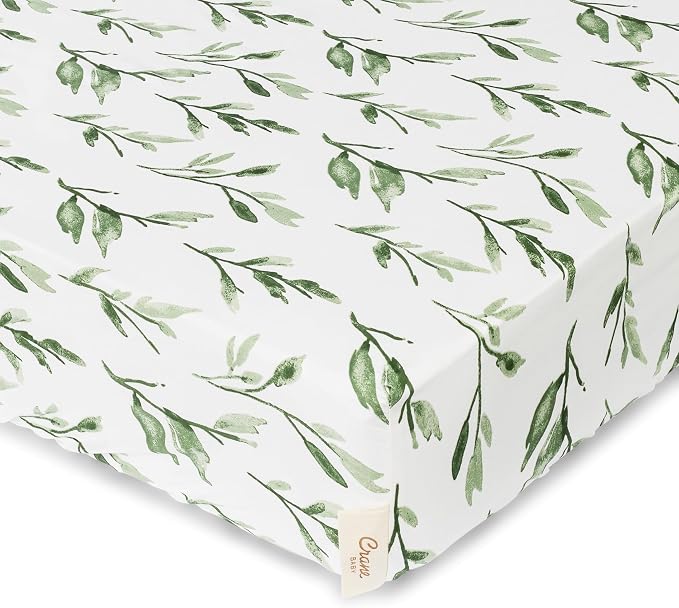 Crane Baby 100% Cotton Sateen Crib Sheet, Fitted by CraneBaby