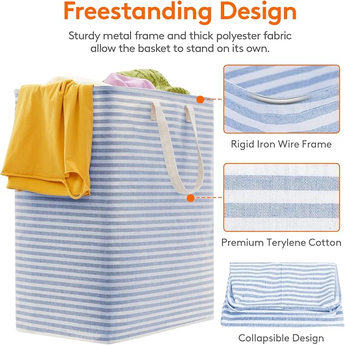 Lifewit 2 Pack Laundry Hamper Large Collapsible Laundry Baskets, Freestanding - Image 2