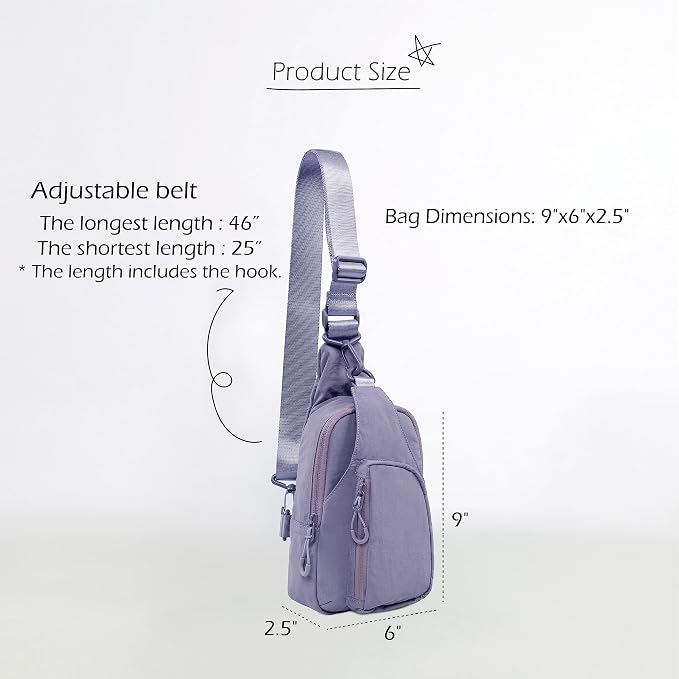 ODODOS Daily Sling Bag with Adjustable Straps Crossbody Chest Bag Lightweight - Image 6