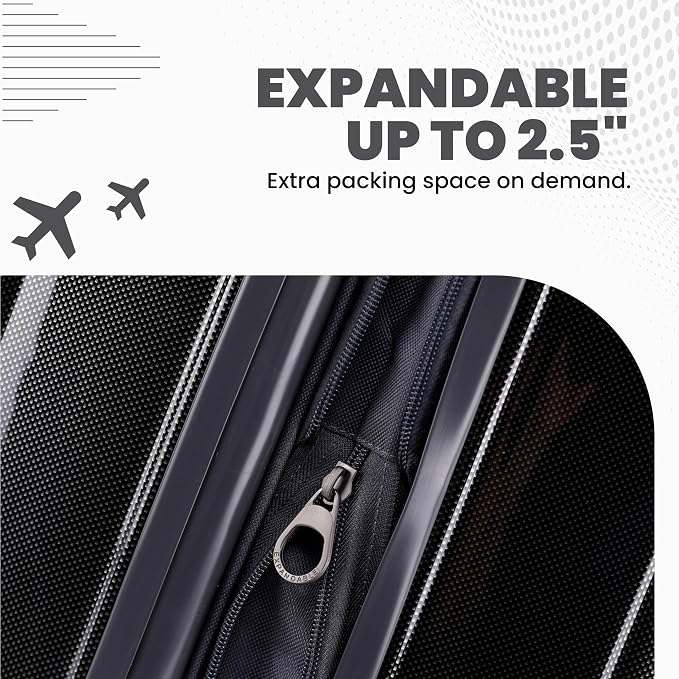 Spyder Rails 25 Inch Expandable Hardside Upright Suitcase - Image 6