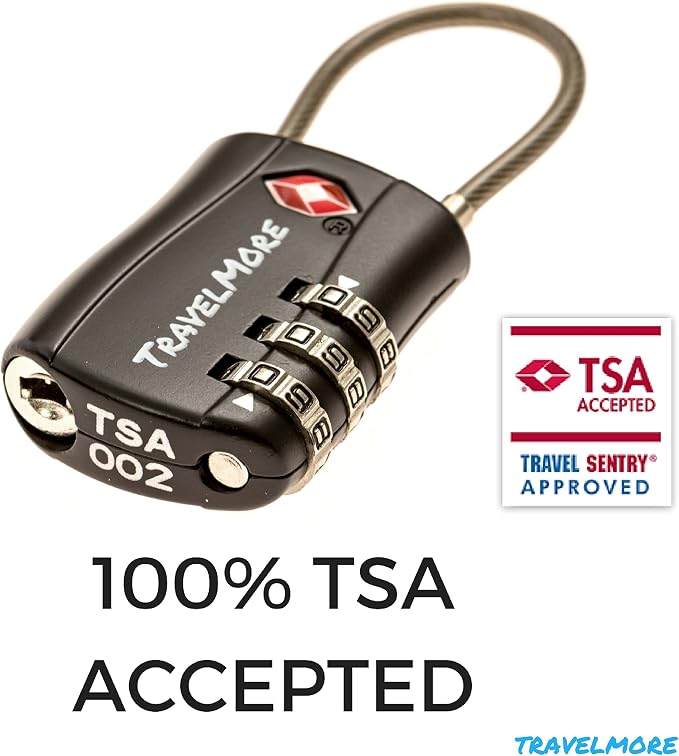 TSA Approved Travel Combination Cable Luggage Locks - Image 3