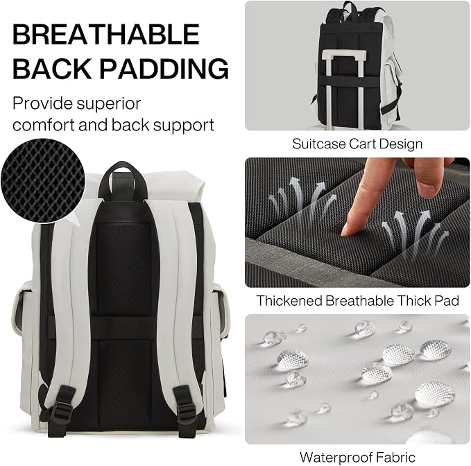 mixi Travel Laptop Backpack for Women & Men Carry On Backpack fits 16'' Laptop - Image 5