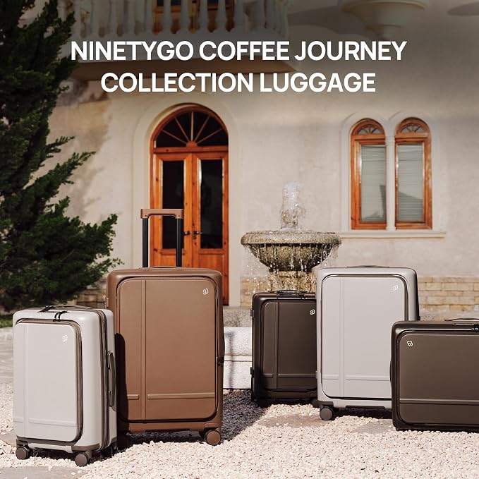 NINETYGO Medium Checked Luggage 25 Inch, Flat Top Opening Checking In Luggage - Image 2