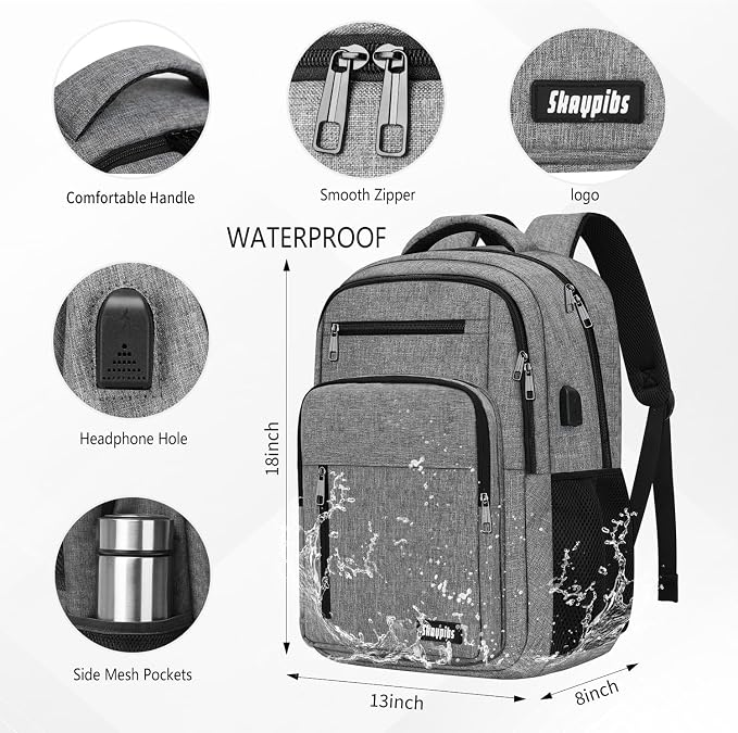 Backpack for Women Men, School Backpack for Boys Girls Teens, Work Computer - Image 4