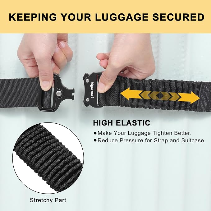 Vigorport Luggage Straps for Suitcases TSA Approved Suitcase Belt, Stretchable - Image 3