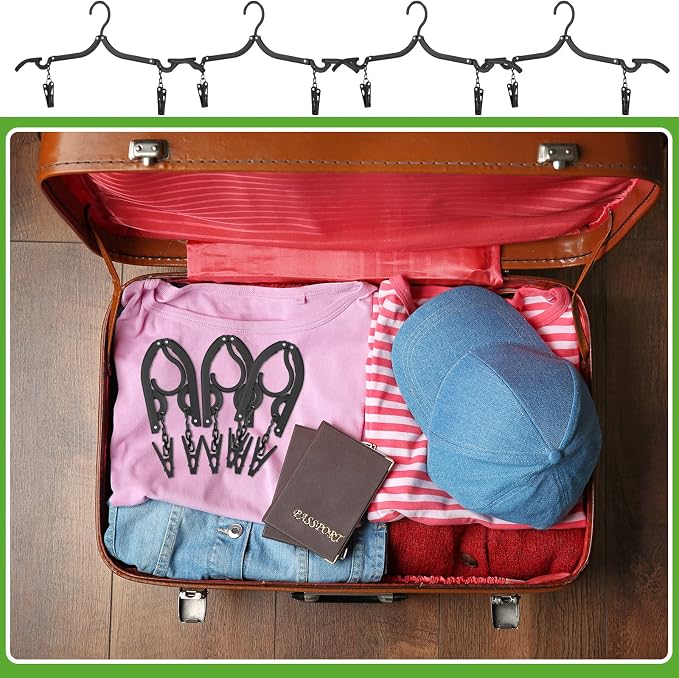 Maitys 24 Pieces Folding Travel Hangers Foldable - Image 7