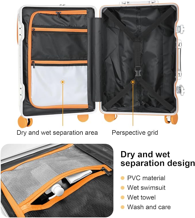 Hard Shell Luggage 24 Inch Travel Luggage, Carry-On Luggage Spinner TSA - Image 4