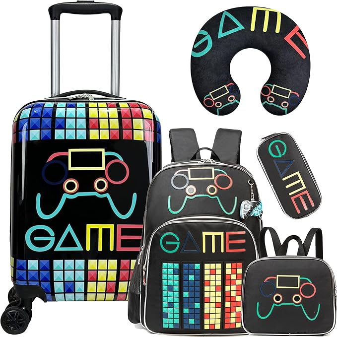 Kid’s Luggage Set 5 Piece Suitcase Set 16’’ Hardside Luggage by Unknown