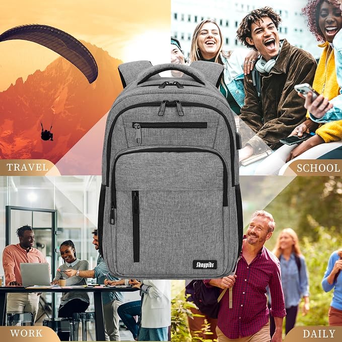 Backpack for Women Men, School Backpack for Boys Girls Teens, 17.3 Inch Laptop - Image 6