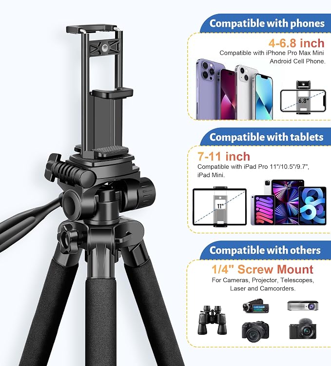 JOILCAN Tripod for Camera, Phone Tripods for Video Recording Photo Vlog - Image 6